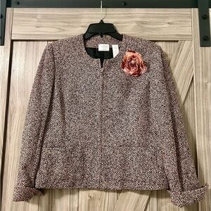 Black and Pink Boucle’ Jacket by Emma James Sz 12P